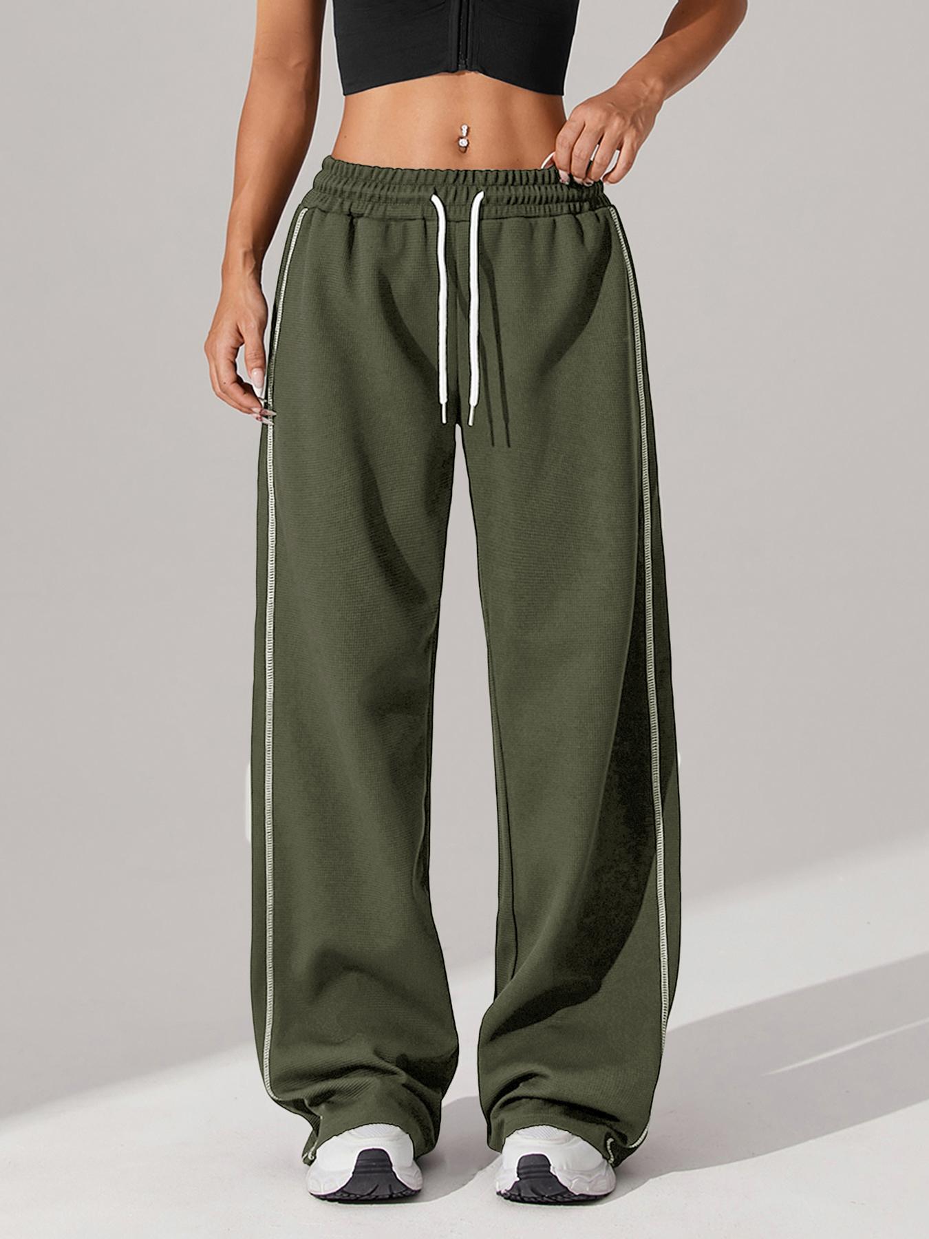 Women's Side Striped Sports Pants, Casual Comfy Breathable Trousers for Outdoor Running, Ladies Sportswear for All Seasons, Athleisure Pants