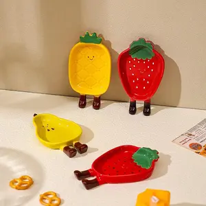 Cute Fruit-Shaped Ceramic Condiment Dishes, Aesthetic Home Tableware for Sauce, Vinegar, Soy Sauce & Snacks