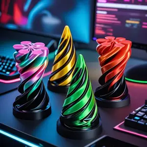 3D Printed Spiral Fidget Toy | Dual-Color Stress Relief Spinner | Desk Toy for Focus & Calm