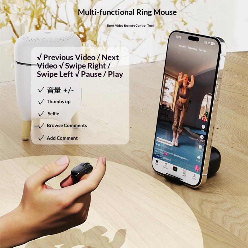 Bluetooth Ring Mouse Charging Case Multi-Function Touch Mini 2.4G Wireless Smart Remote Control Special Lazy People Computer