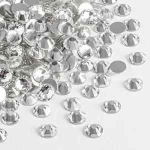 2880pcs Flat Back Crystal Rhinestones Round Gems for Nail Art and Craft Glue Fix, Crystal,SS10,2.7-2.9mm