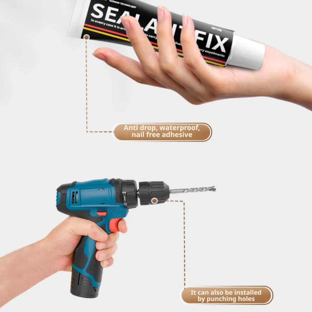 Wooden Wall Mounted Storage Rack No Drilling Required