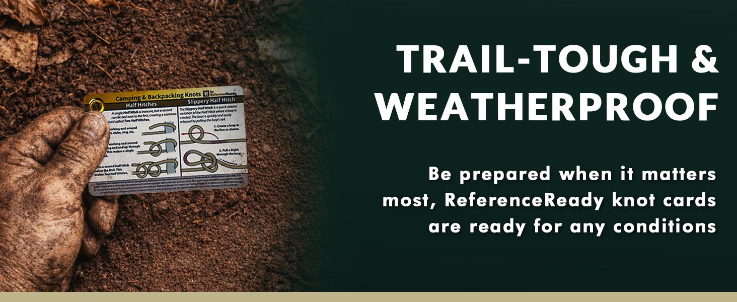 Outdoor Knots Pocket Guide-Waterproof Knot Tying Cards with Mini Carabiner, 22 Rope Knots for Camping, Backpacking, Scouting and Bushcraft