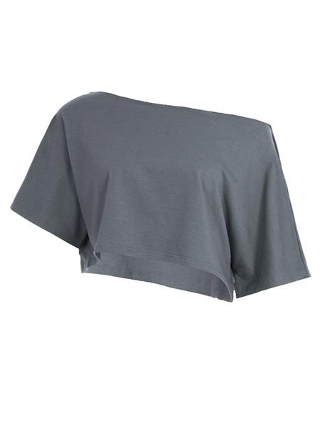 Women's Casual Basic Shoulder-Hole Batwing Sleeve Short Top, Versatile Plain Design, Perfect for Daily Wear & Layering