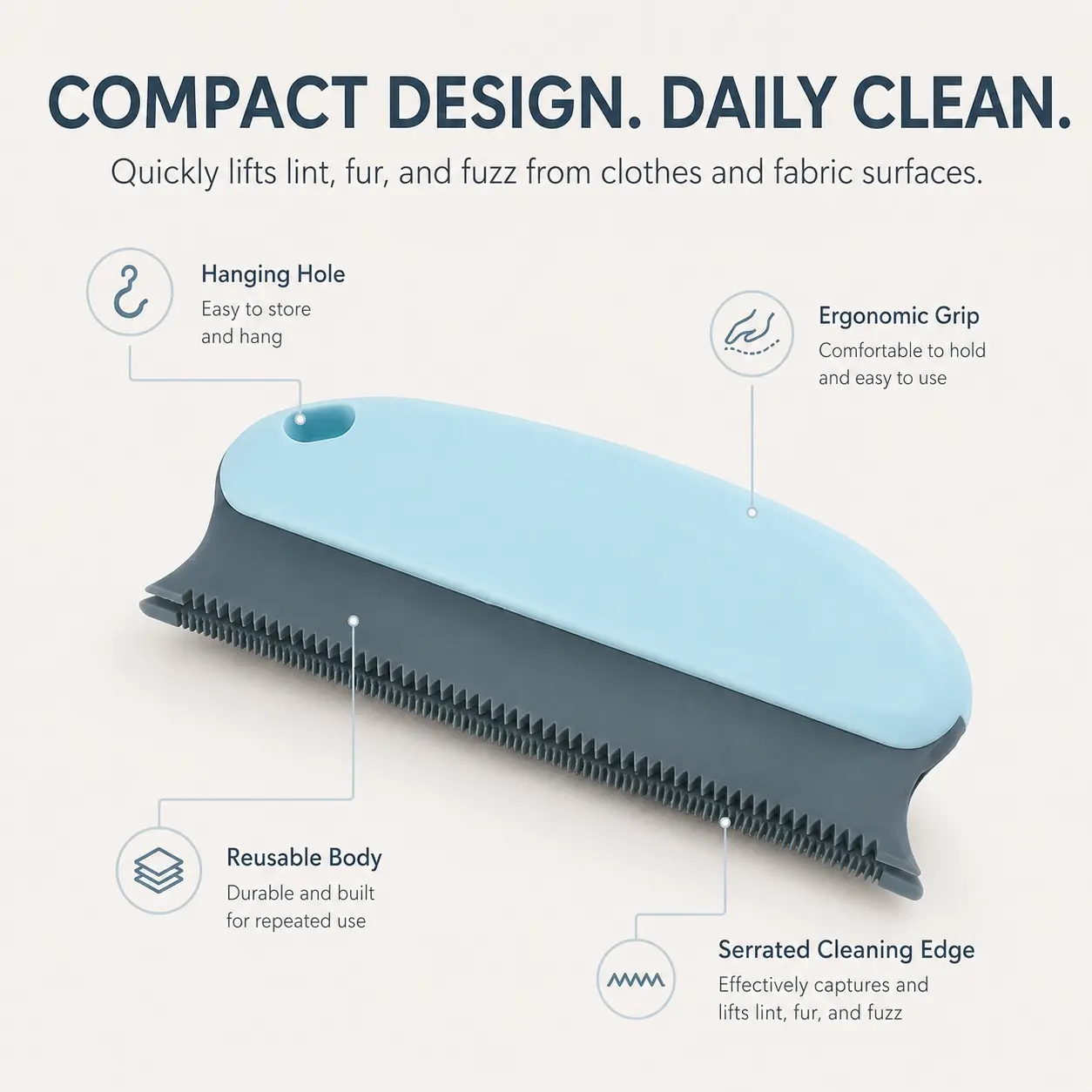 1 Pc Pet Hair Remover Brush – Reusable Lint Remover, Sofa Fur Scraper, Clothing Hair Cleaning Brush, Carpet Pet Hair Rake, Upholstery Fur Cleaner and Fabric Debris Removal Tool.