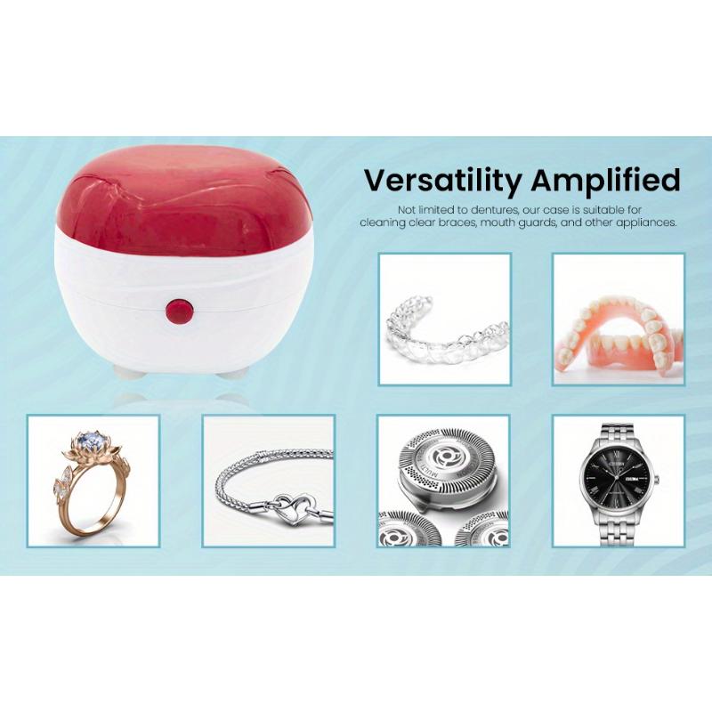 The Most Thoughtful Automatic Denture Cleaning Case with Filter, Portable and Effortlessly Clean and Protect Dentures, Braces, and Retainers