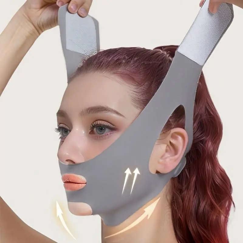 Face lift for the face, double chin sleep mask, full-face lift to prevent sagging. V-shaped face mask for facial contour lift, sleep bandages for double chin and nasolabial folds. Universal for both men and women.