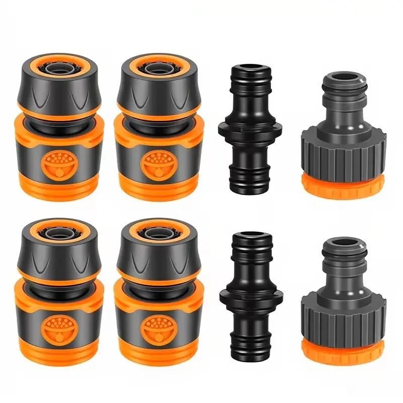 Garden Hose Connector Set, Quick Connection of 1/2" Hoses Plastic Water Pipe Fittings, Quick Connect Double Hose Adapters, Hose End Connector, Dual Hose Connector Extension, Lawn Irrigation System Accessories