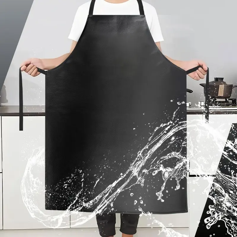 heavy-duty extended length chef kitchen apron, suitable for men, ideal for washing dishes, bbq barbecuing, cooking, butchering, and gardening work apron