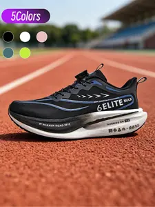 Unisex Fashion Racing Sneakers, Easy Button Laces, Lightweight Streamlined Design, Suitable for Racing and Daily Training