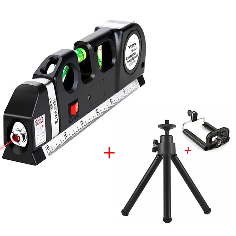 4-In-1 Infrared Level + Tape Measure, Portable Construction Tool, Multi-Functional Laser Level, Strong Light Cross Line Tape Measure