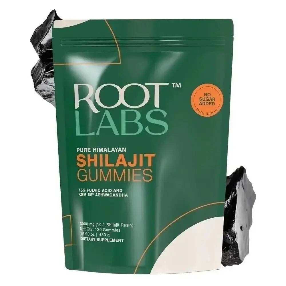 High‑QualityRoot Labs Pure Himalayan Shilajit Gummies with KSM-66 Ashwagandha – 120 Gummies