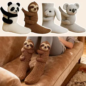 Cute Colored Floor Socks, Home Socks, Novel Knitted Warm Socks, Hand Animal Three-dimensional Design, Christmas Creative Autumn and Winter Home Slippers Socks, Are the Best Choice for Giving Gifts, for Teenager