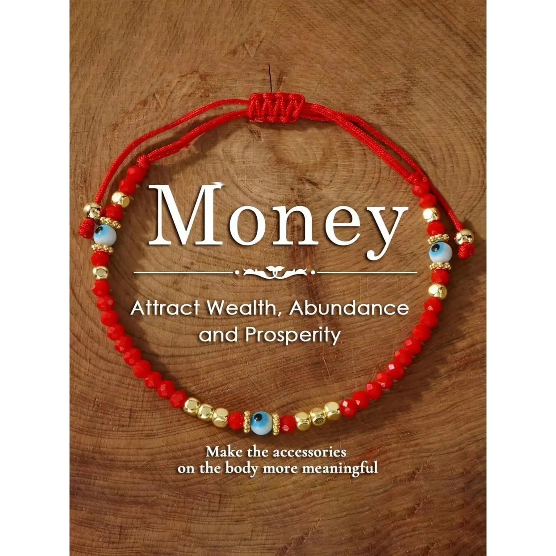 2pcs Boho Red Crystal Beaded Bracelet With Gold Accents And Blue Evil Eye - Attracts Wealth, Money Attraction, Lucky Bracelet, Ideal Gift For Friends And Family, Elegant Vintage Style, All Season Charm, Jewelry Bracelet Design, Charm Bracelets