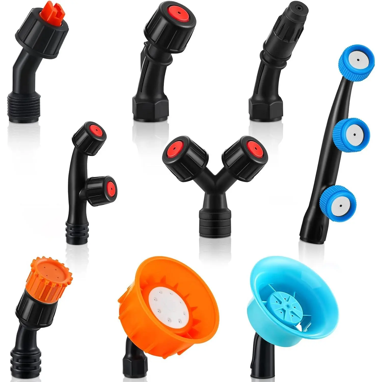 GJANSH 9 Pieces Spray Nozzle Tips Multifunctional Spray Combination Adjustable Nozzles Replacement Garden Part Pump for Replacing Backpack Farm Water Pump Orchard Garden
