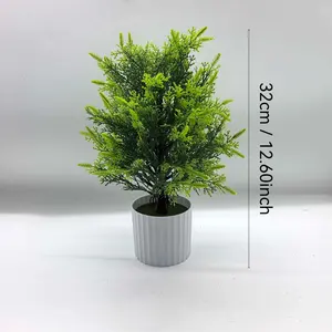 Artificial Cedar Tree Planter, Fake Pine Bonsai with Pot, Home Decor for Bedroom, Living Room, Bathroom, Office, Wedding, Party, Christmas