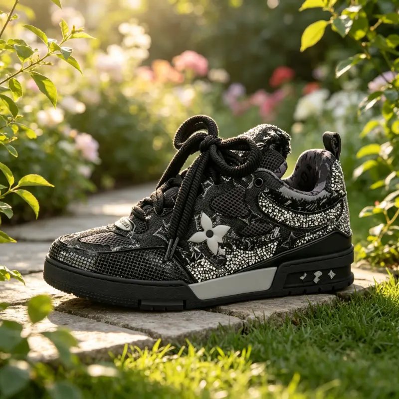 Red White Color Block Cutout Mesh Skate Sneakers Hollow Floral Cutout Panel Design Oversized Thick Braided Rope Layers Two Tone Chunky Platform Midsole Decorative Side Cut Outs Breathable Leather Mesh Hybrid Street Trainers Unisex Footwear