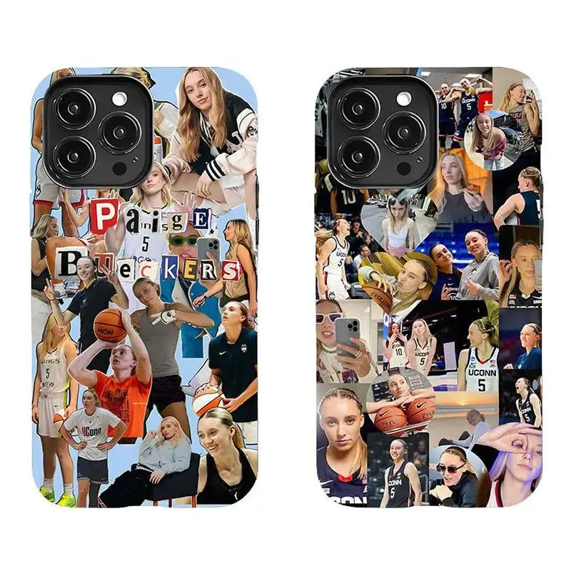 P-Paige B-Bueckers Collage Phone Case UConn Women's Basketball Fan Art Protective Cover Designed for iPhone 11-17 Pro Max/Plus & Samsung Galaxy S23-S25