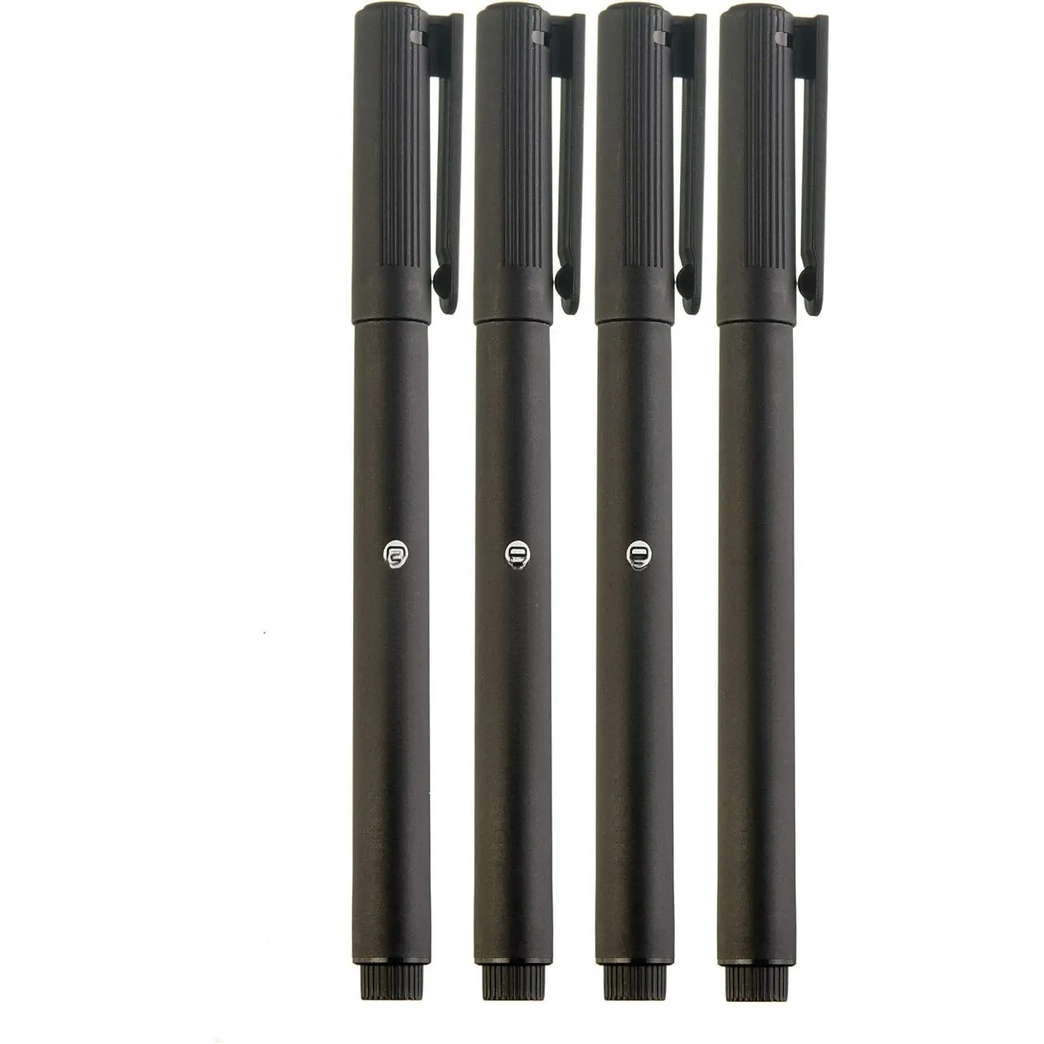 Fine Tip Permanent Pens, 4 Pack Quick Dry Markers, Transparent Sticky Notes Writing Pens, Office School Art Supplies, Black Oil Based Fineliners