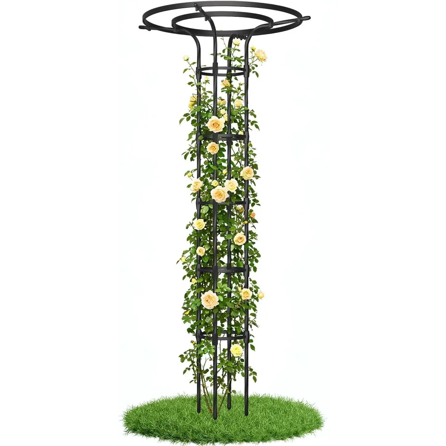Garden Trellis for Climbing Plants Outdoor,84.6" Tall Umbrella Trellis,Height Adjustable Mushroom Top with Heavy Duty Twisted PE-Coated Metal Pipe for Potted Plants Vines Rose Clematis Vegetables