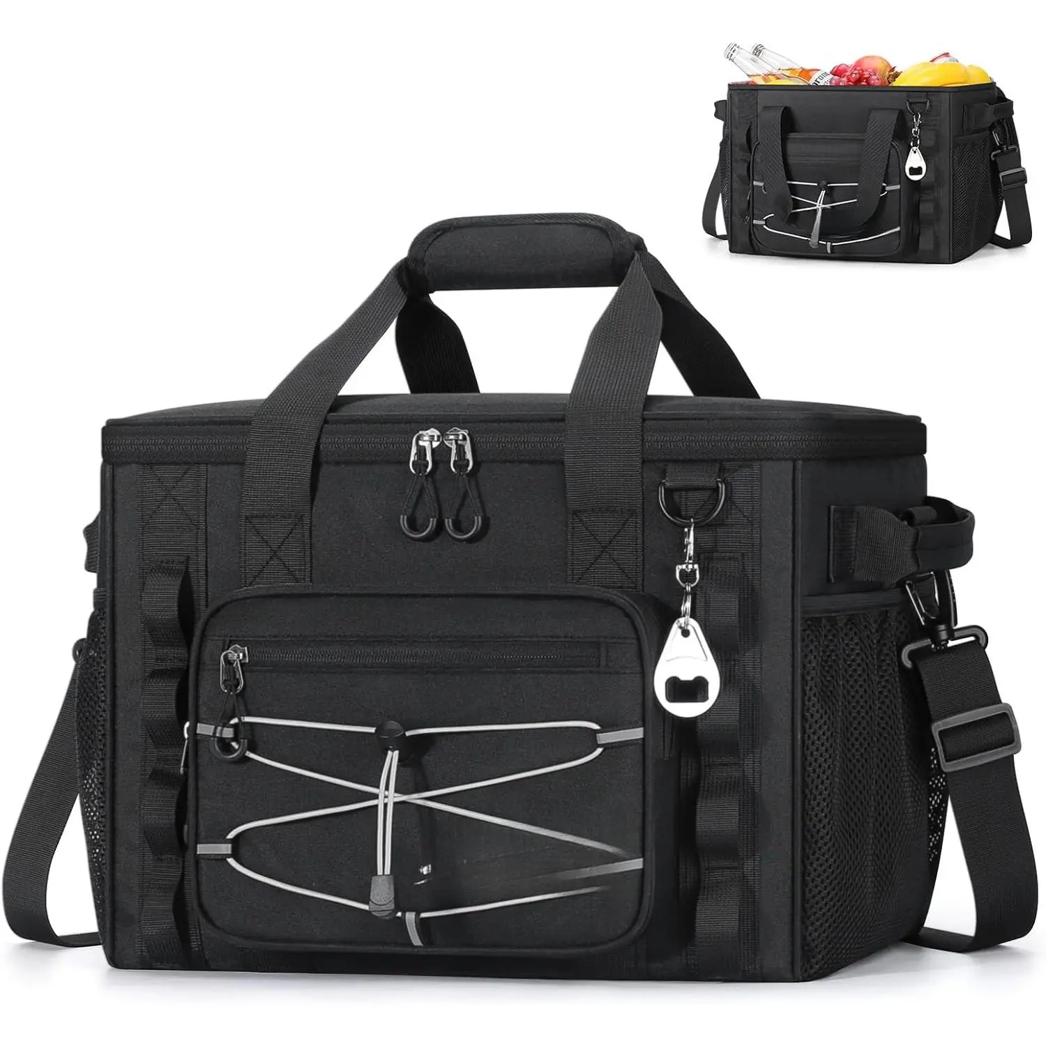30/40 Can Soft Cooler Bag, Leakproof Insulated Ice Chest| 24h Cold (With Ice), 5-Layer Insulation, Multi-Pockets ,Lightweight,Perfect For Camping, Beach, Hiking, Kayaking, Road Trips