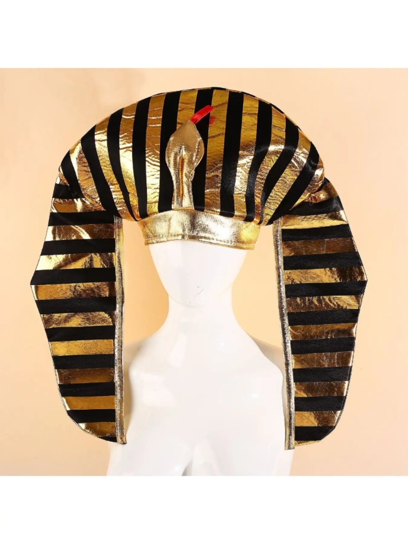 Egyptian Pharaoh Hat for Women Gold Snake Head Costume Cap for Halloween Party Stage Performance