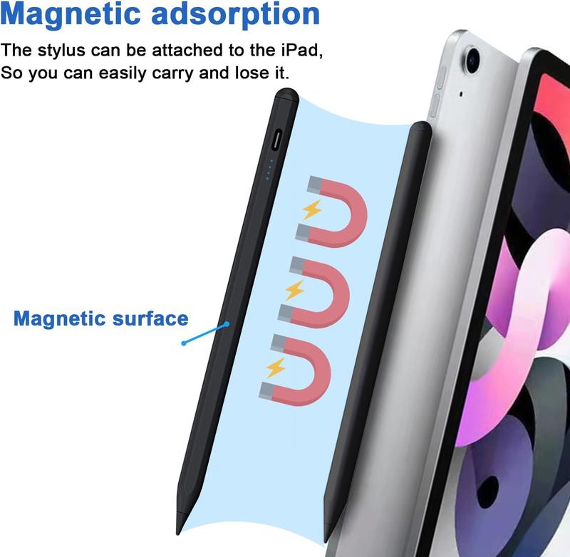 Stylus Pens for Touch Screens Power-Display Tablet Pen POM Tip  Digital Touch Pen Compatible with /iPad/iPad Pro//and Other iOS/Android Smartphone and Tablet Devices (Black)