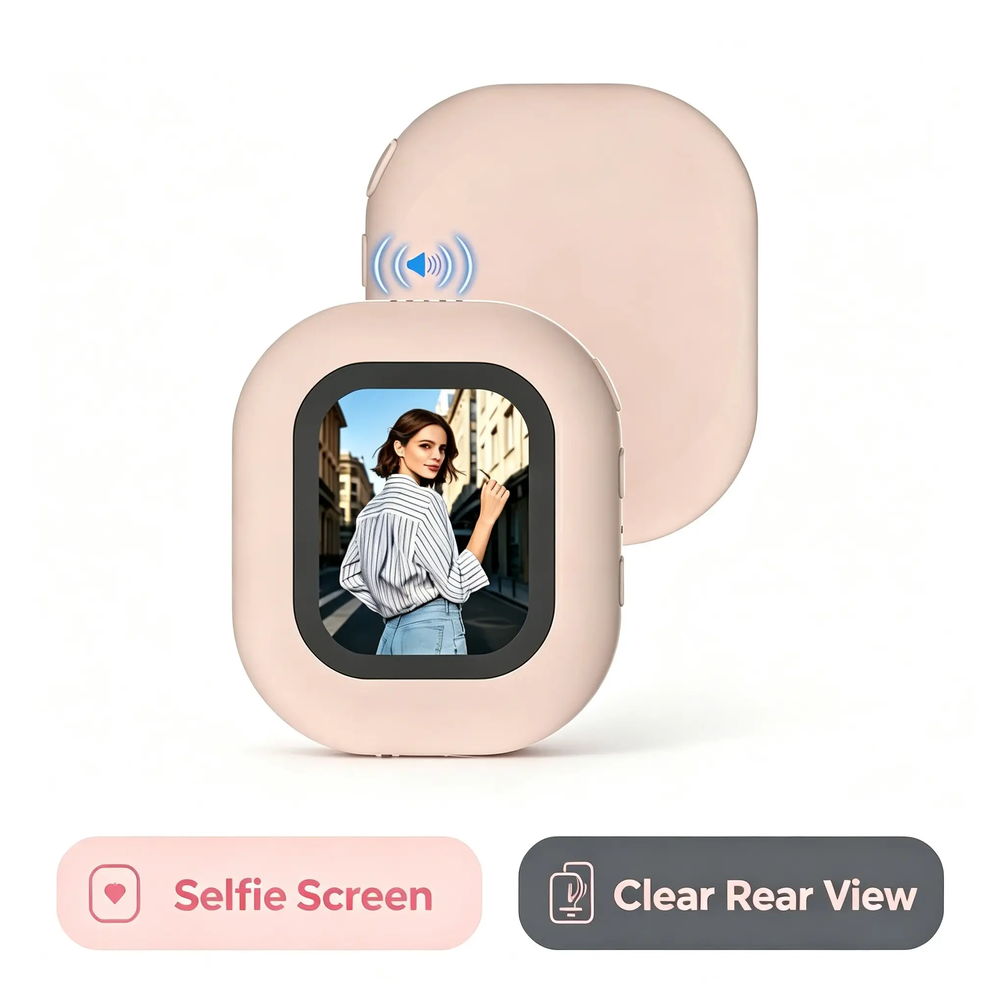 Mobile phone rear camera screen selfie screen magnetic suction portable, real-time image mirroring, suitable for TikTok/YouTube/live recording