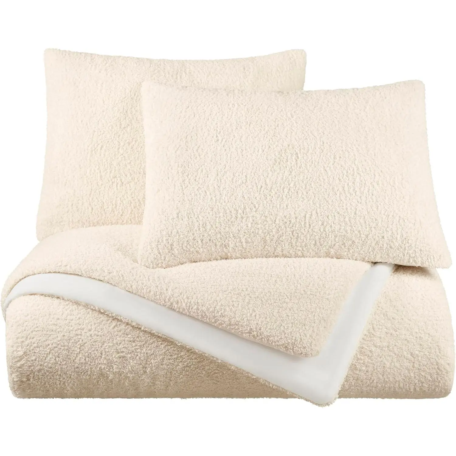 Cloud Queen 3-Piece Comforter Set - Textured Plush - Soft & Cozy - & Light Weight - Down Alternative - Bedding for All-Season (90 x 94 Inches,)