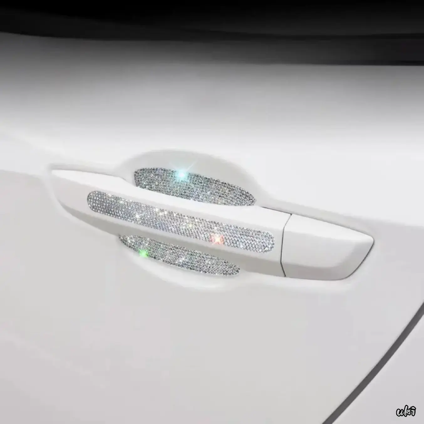 Bling Rhinestone Decorative Stickers for DIY Bags & Cars, Waterproof Anti-Scratch Exterior Accessories for Women Drivers, Decorative Bling Effect, Female Drivers, Shiny, Anti-Scratch Protection, Car Door Handle Stickers, Car Exterior Styling