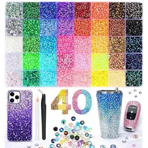 #Mothersdaygift #Summervibes 40 Color 40000Pcs Jelly Rhinestones Multicolor Resin Flatback Gems with Kit Tools for Diamond love gift Art Bedazzling Jewelry Crafting Book Shoes Nail Art