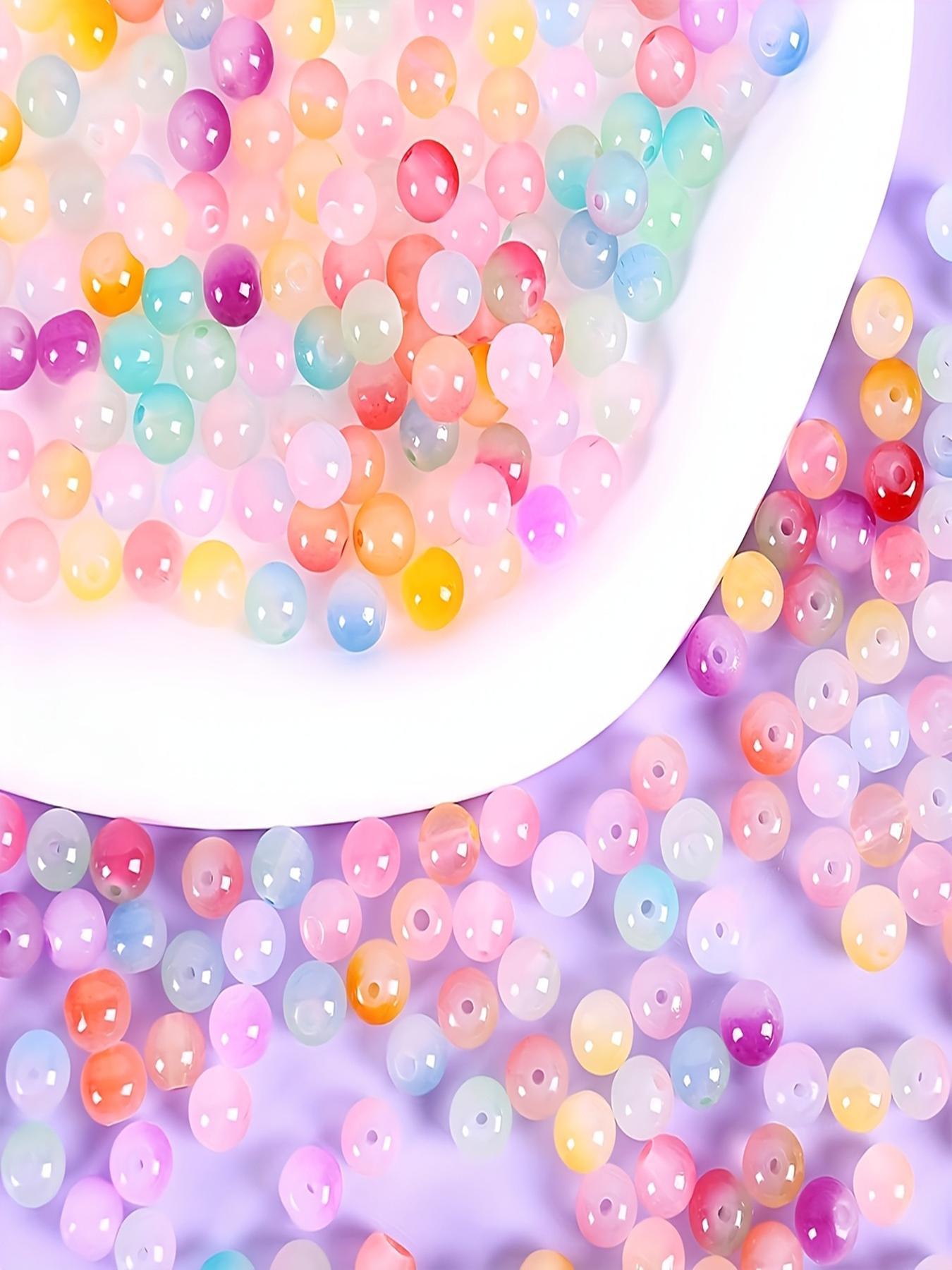 360pcs 24-Color Crystal Glass Beads Jewelry Making Kit, Round Party Style Beads for DIY Bracelets, Beading Starter Crafts Gift