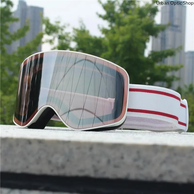 Double Anti-Fog Cylindrical Ski Snowboard Goggles for Men Women, UV400 OTG Over Glasses Winter Sports Goggles