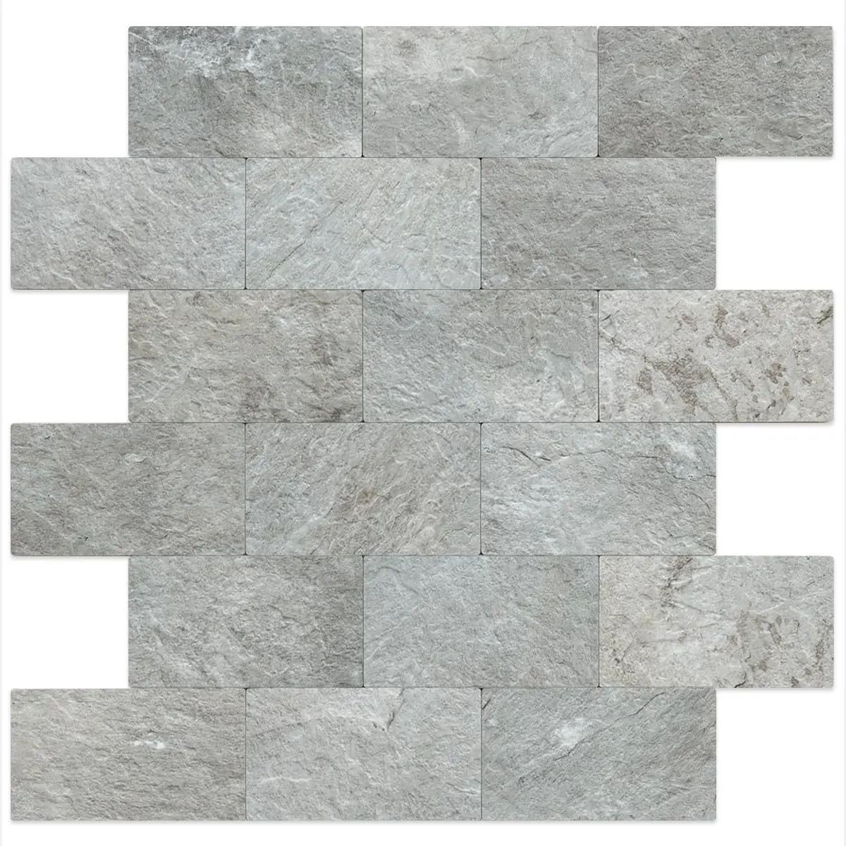 12"x12" Indoor Synthetic Thick PVC Peel-and-Stick Mountain Rock Backsplash Wall Tile, 1 Sheet Self-Adhesive Subway Tile for Kitchen, Bathroom