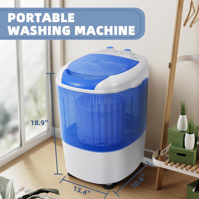 Mini Portable Washer with Spin Dryer – 5.5 lb Capacity Compact Washer with Spin Timer Control, Ideal for Homes, Apartments, RVs & Small Living Spaces, 2-in-1 Washer & Spin Dryer for Efficient Laundry Care