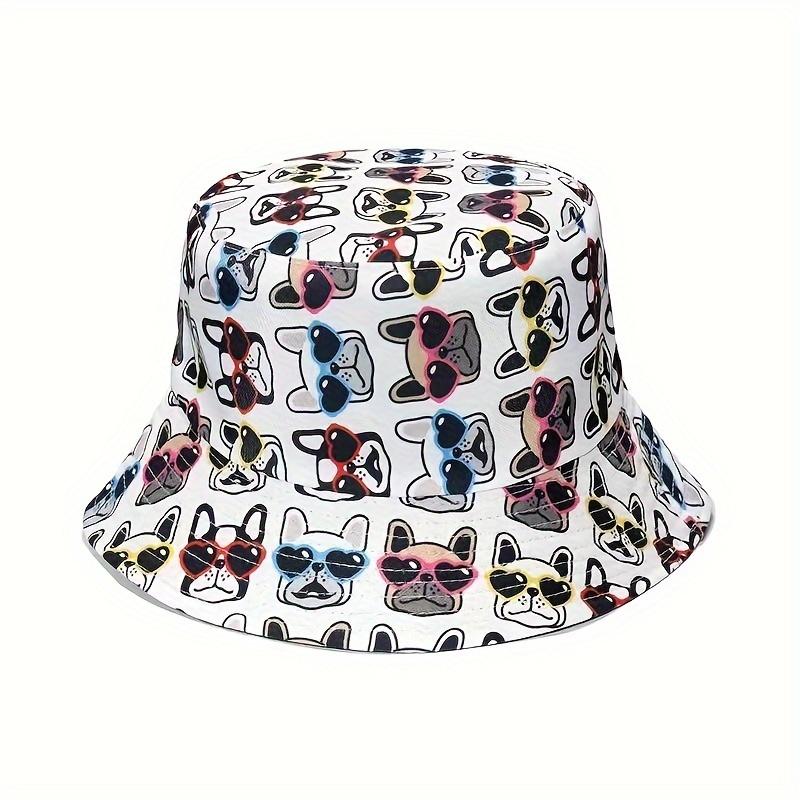 NewCute Cartoon Print Bucket Hat  Animal Graphic Lightweight Sun Hats Outdoor Sunscreen Fisherman Cap