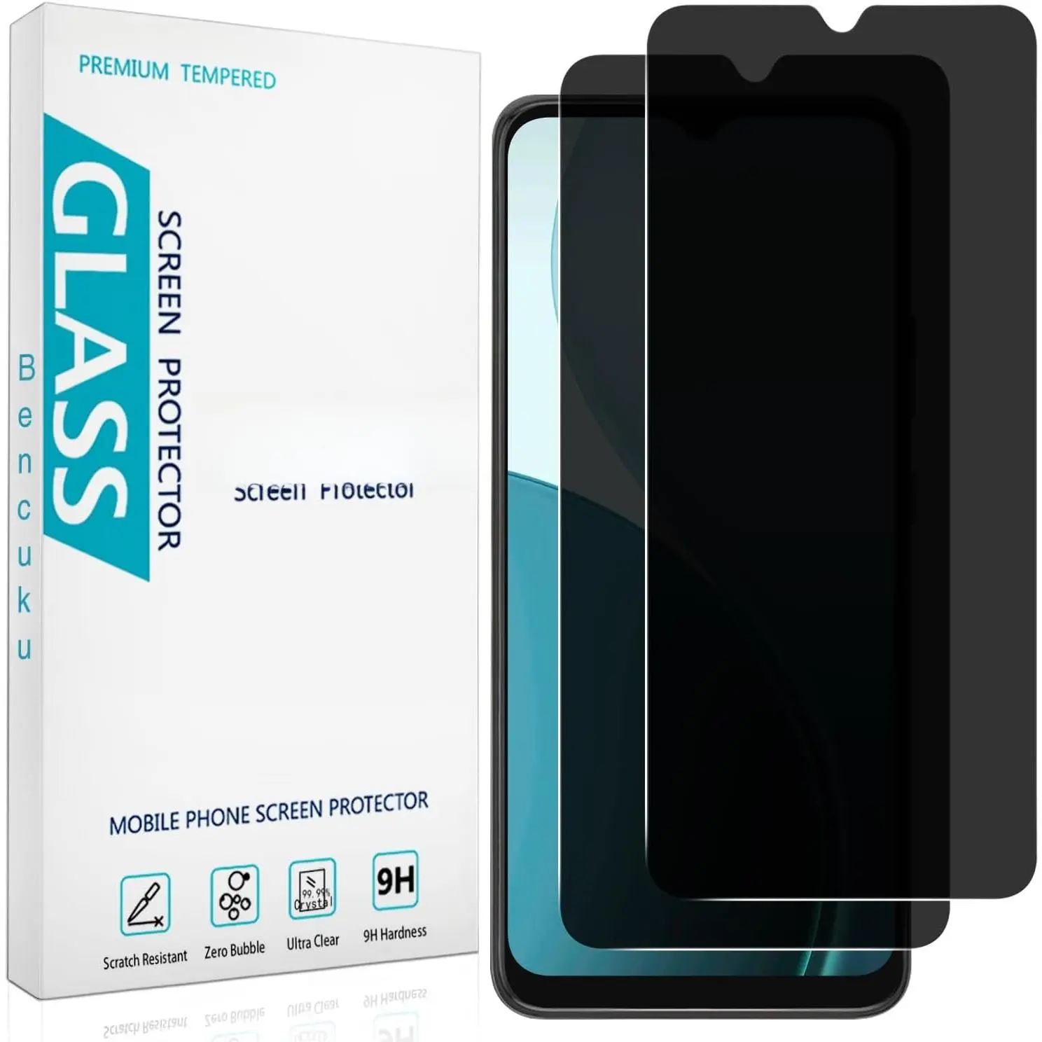 (2 Pack)  Screen Protector for BLU View 5 Anti Spy Tempered Glass, Anti Scratch, Bubble Free