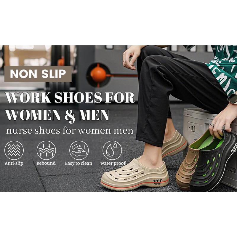 (New)Armadillo Clogs Nurse Shoes for Women Men Comfortable Non Slip Work Shoes, Oil Resistant Chef Shoe Wide Waterproof Nursing Shoe, Ideal for Healthcare Kitchen Food Service Garden Unisex