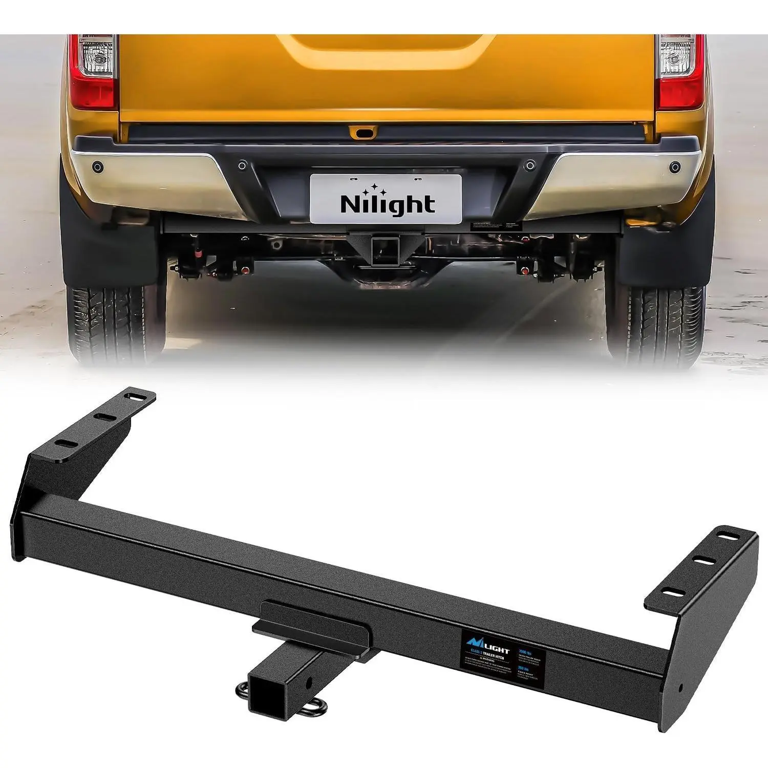 Nilight Class 3 Trailer Hitch 2 Inch Receiver Tow Hitch Compatible with Suzuki Equator 2009-2012, Nissan Frontier 2005-2026, Multi-Fit Hitch for Ball Mount Cargo Carrier Bike Rack, Black Powder Coated
