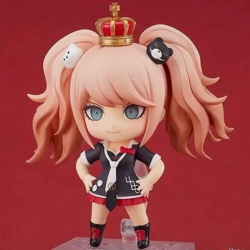 #1398 Danganronpa Junko Enoshima Movable Q Figure With Swap Faces Desktop Ornament Anime Collectible Model Toy Gift Game Fans