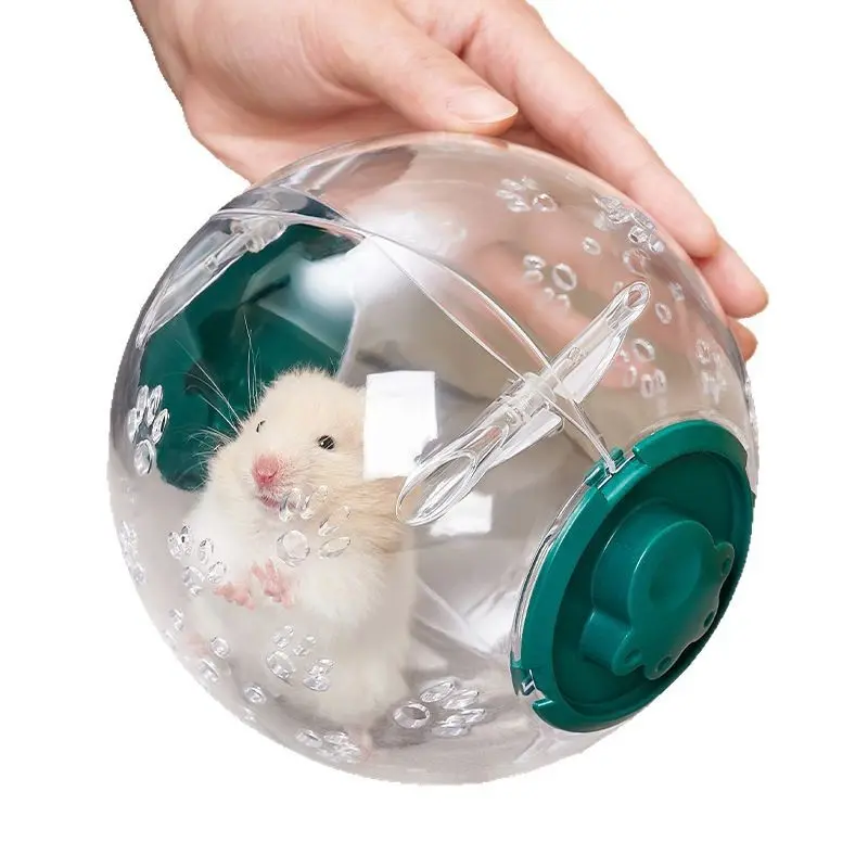Transparent Silent Hamster Exercise Ball, Ventilated Portable Running Ball with Crossbody Lanyard, Stress Relief Toy for Hyperactive Hamsters Gerbils Sugar Gliders