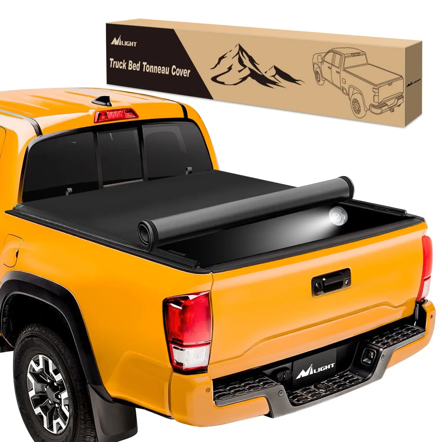 Nilight 6ft Soft Roll Up Truck Bed Cover for Toyota Tacoma 2016 2017 2018 2019 2020 2021 2022 2023 2024