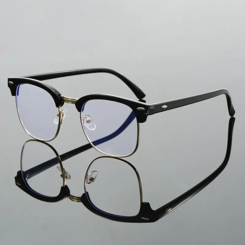 【Black Friday】Simple Square Eyeglasses, Basic Fashion Eyeglasses for Women & Men, Work & Daily Wear Stylish Square Frames Glasses, Trendy Casual Fashionable Eyeglasses