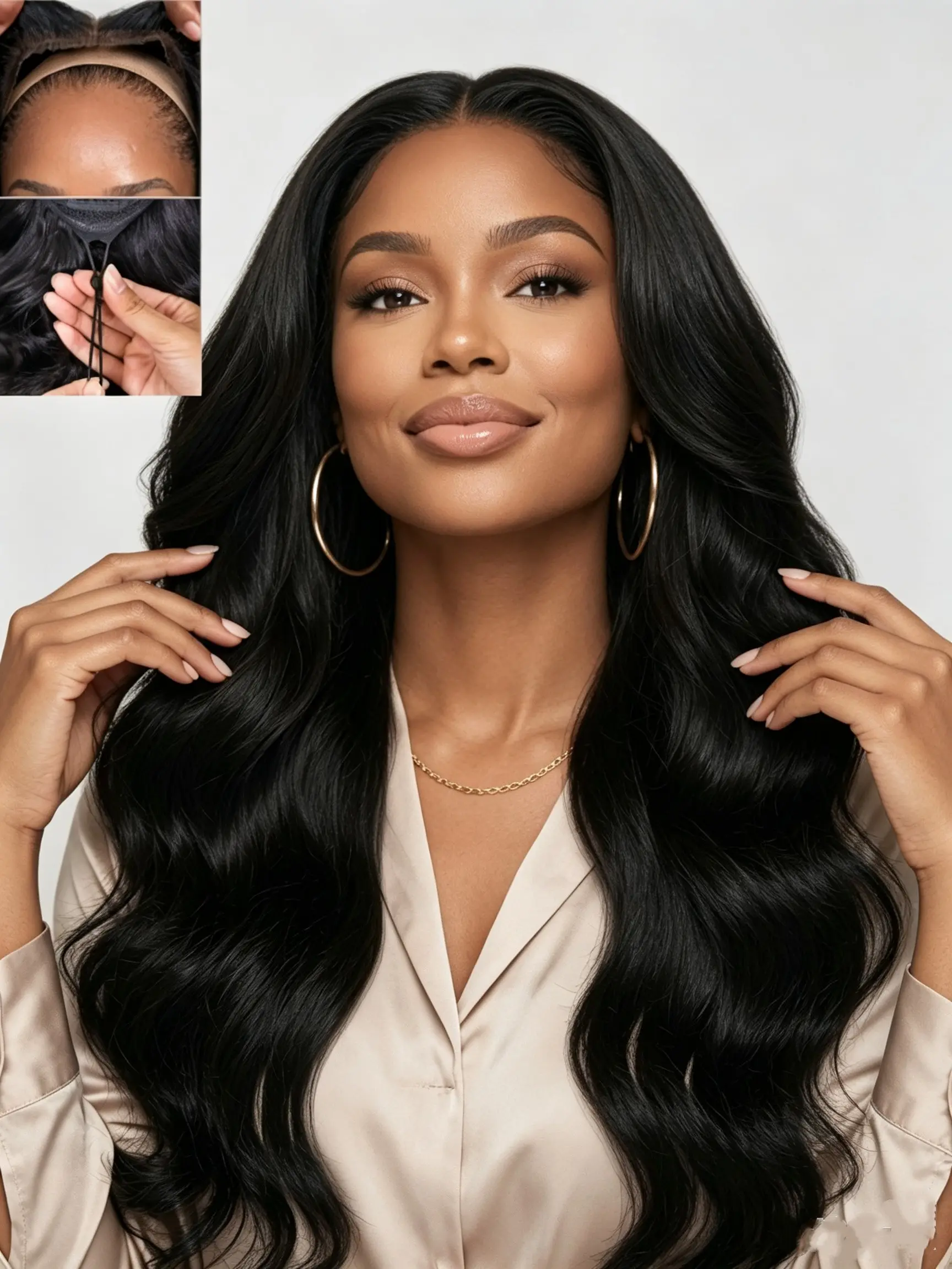 180% Density 5x5 Body Wave Lace Front Wig,Drawstring Glueless Wear And Go Wig,Natural Color,16-34 Inch,Pre Plucked Pre Cut Transparent Lace Frontal Wig