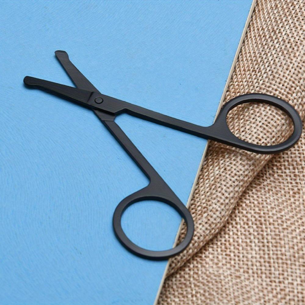 2pc Safety Round-Head Nose Hair Scissors - Professional facial hair trimming tool, easy to trim nose hair without pain or discomfort, suitable for both men and women, essential for hair care |     Ergonomic handle |     Durable scissors