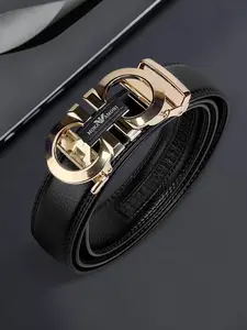Men's Slim Fit Narrow Belt, Square Letter Automatic Buckle, Casual Style, Optimizes Waistline, Fits Suit Pants, Jeans, Daily Wear