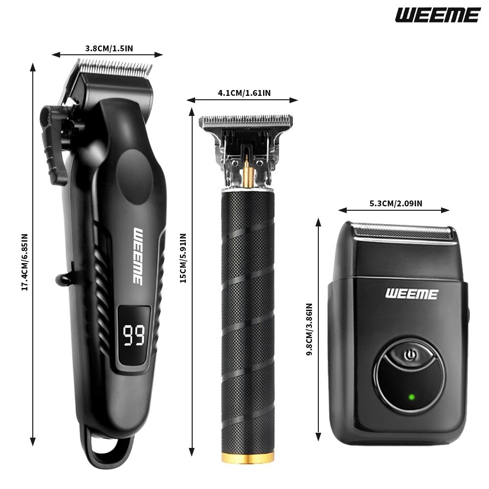 Professional Men's Electric Shaver with Built-In Rechargeable Battery, T-Head Trimmer, Clipper and USB Charging, Grooming Gift for Him