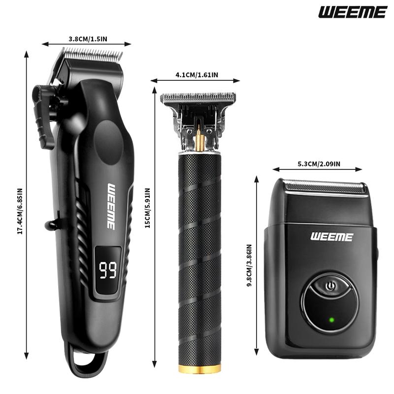 Professional Men's Electric Shaver with Built-In Rechargeable Battery, T-Head Trimmer and USB Charging, Grooming Gift for Him