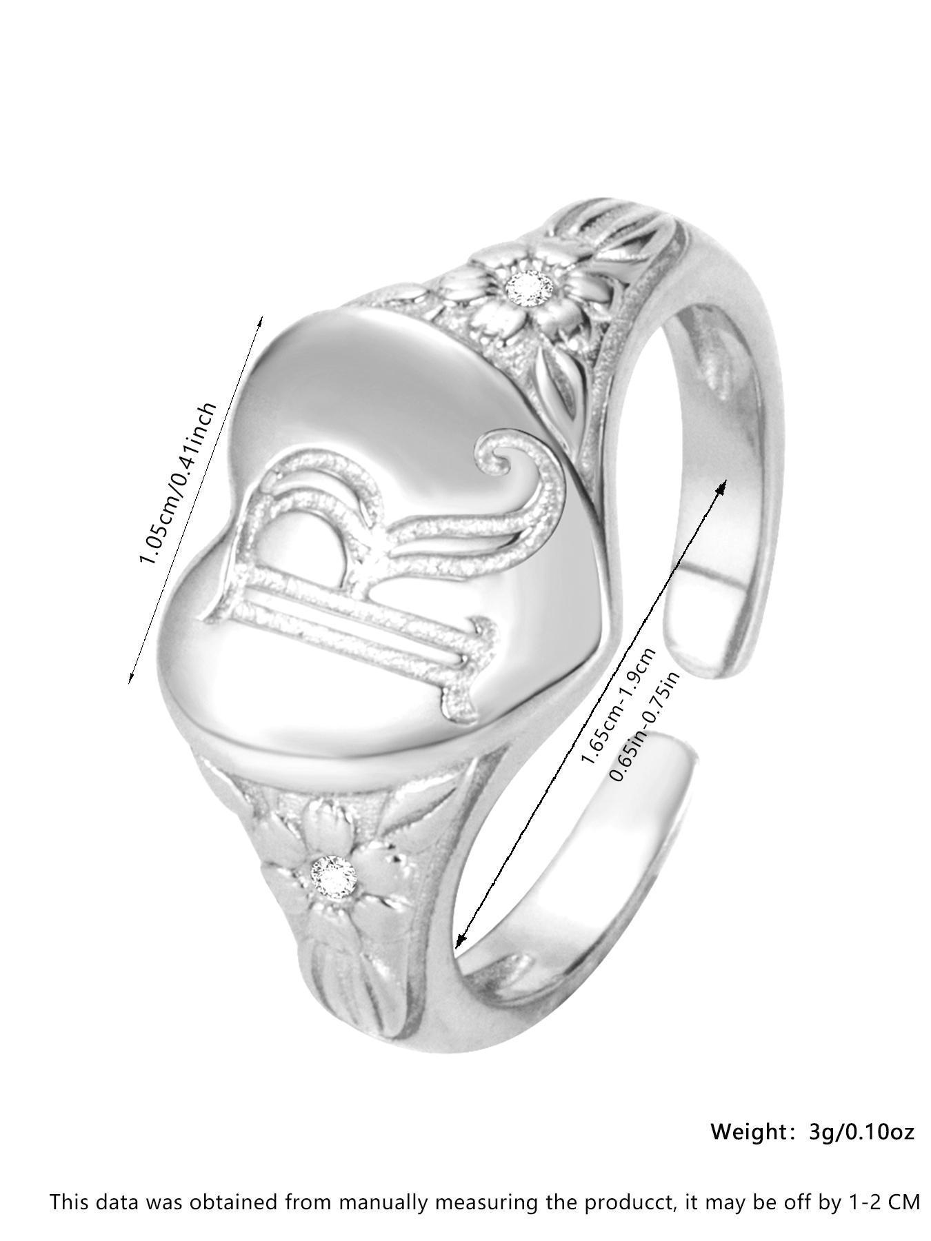 S925 Sterling Silver Fashion R Letter Design Cuff Ring, New Style Simple Jewelry for Women, Trendy All-match & Exquisite Jewelry for Birthday Gift, Alphabet Design Ring