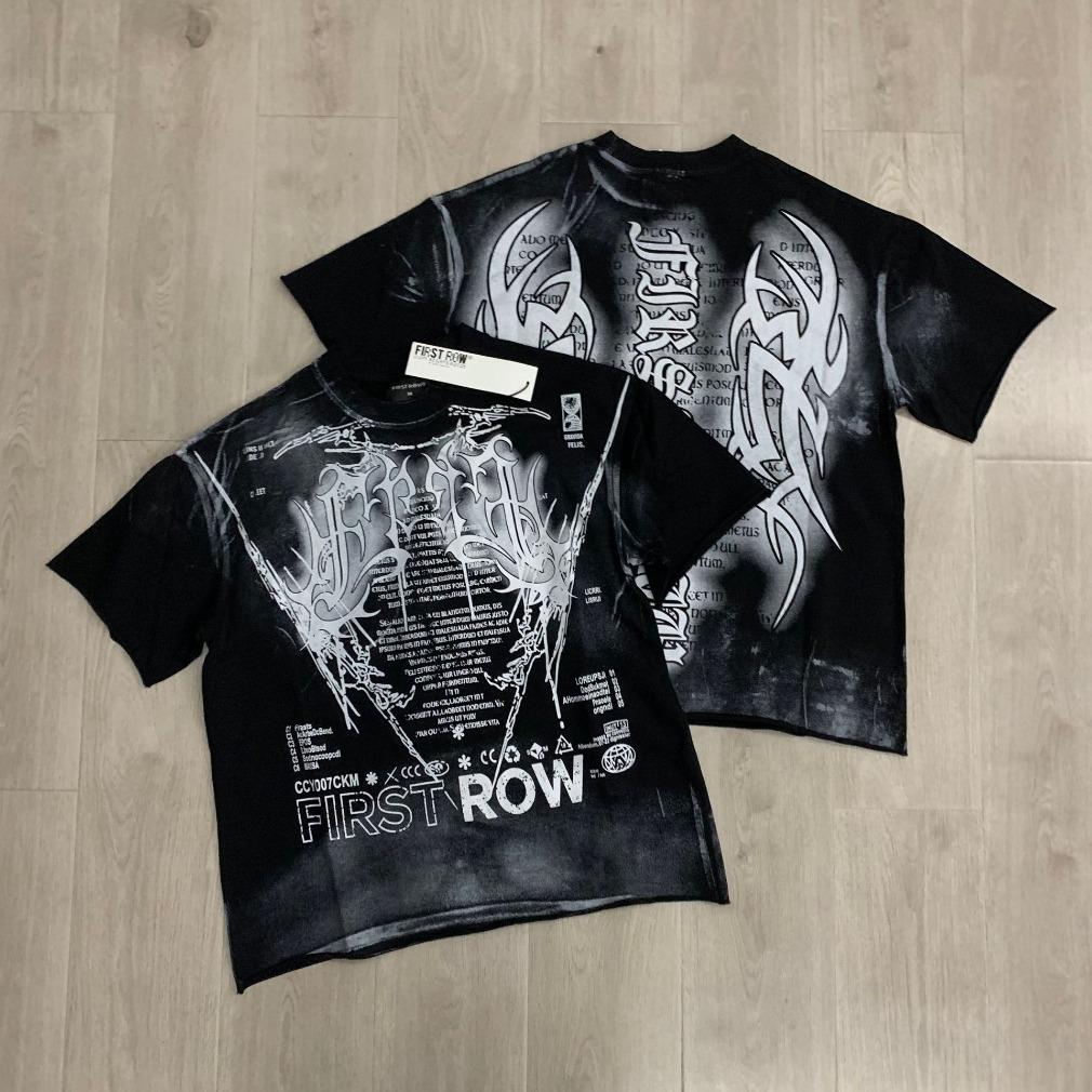 First Row Streetwear Vintage Washed Diamond Rhinestone Cropped Tee Y2K Retro Hip Hop Bling Shiny Graphic Oversized Loose Fit Crew Neck Short Sleeve Pure Cotton Viral Trendy Casual Daily Couple Matching Summer Streetwear Must Have Top For Men Unisex